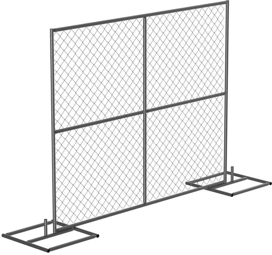 Vestil HRAIL 72 in. Galvanized Silver Construction Barrier - Starter Unit Chainlink Without Slats