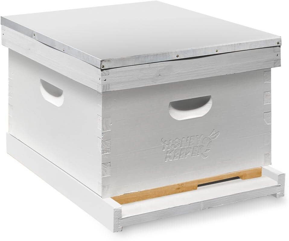 Honey Keeper 22 in. L x 18-1/2 in. W x 13-1/8 in. Hight Wood Beginner Bee Hive Body Kit 10 Frames