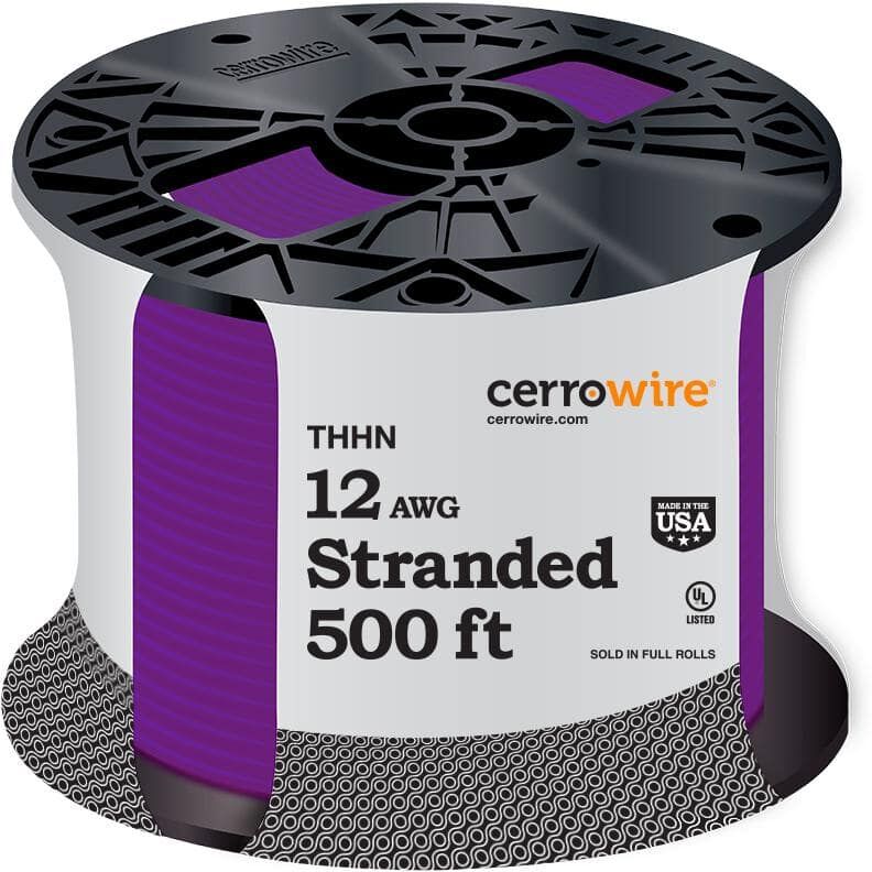 Cerrowire 500 ft. 12 Gauge Purple Stranded Copper THHN Wire