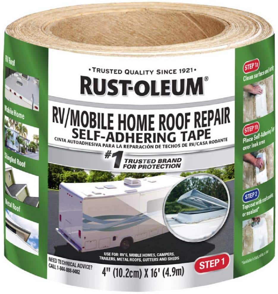 Rust-Oleum 4 in. x 16 ft. RV/Mobile Home Roof Patch Self Adhering Tape (4 Pack)