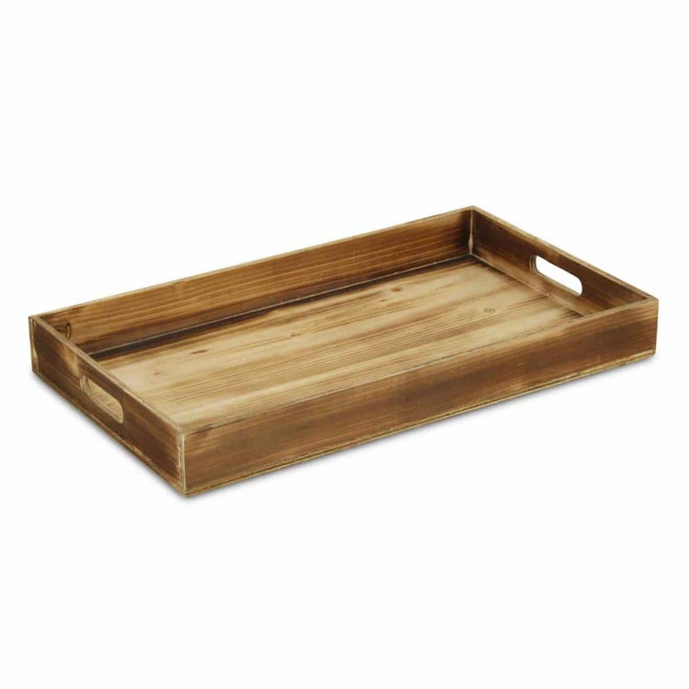 HomeRoots Amelia 20 in. W x 2 in. H x 11.5 in. D Rectangle Brown Fir Dinnerware and Serving Storage
