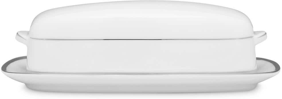 Noritake Spectrum 8 in. (White) Porcelain Covered Butter Dishe