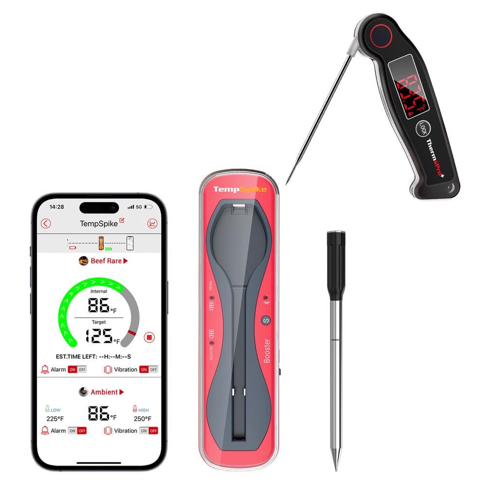 ThermoPro Truly Wireless Meat Thermometer with Waterproof Digital Instant-Read Thermometer Companion
