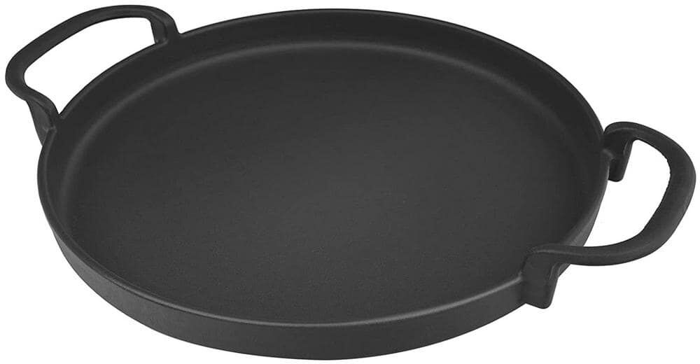 onlyfire 1-Piece Griddle Cast-Iron with Handles in Black for Weber 22-1/2 in. Charcoal Kettle Grills