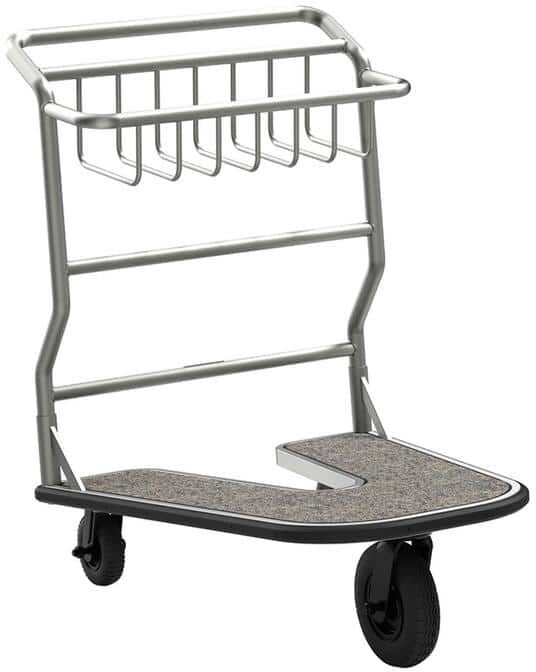 Suncast Commercial Metal Wheeled Nesting Luggage Cart with Carpet Platform