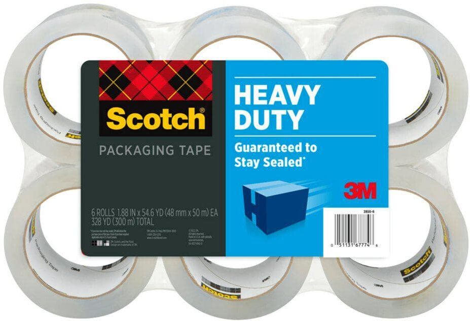 Scotch 1.88 in. x 54.6 yds. Heavy Duty Shipping Packaging Tape (36 Rolls Per Case)