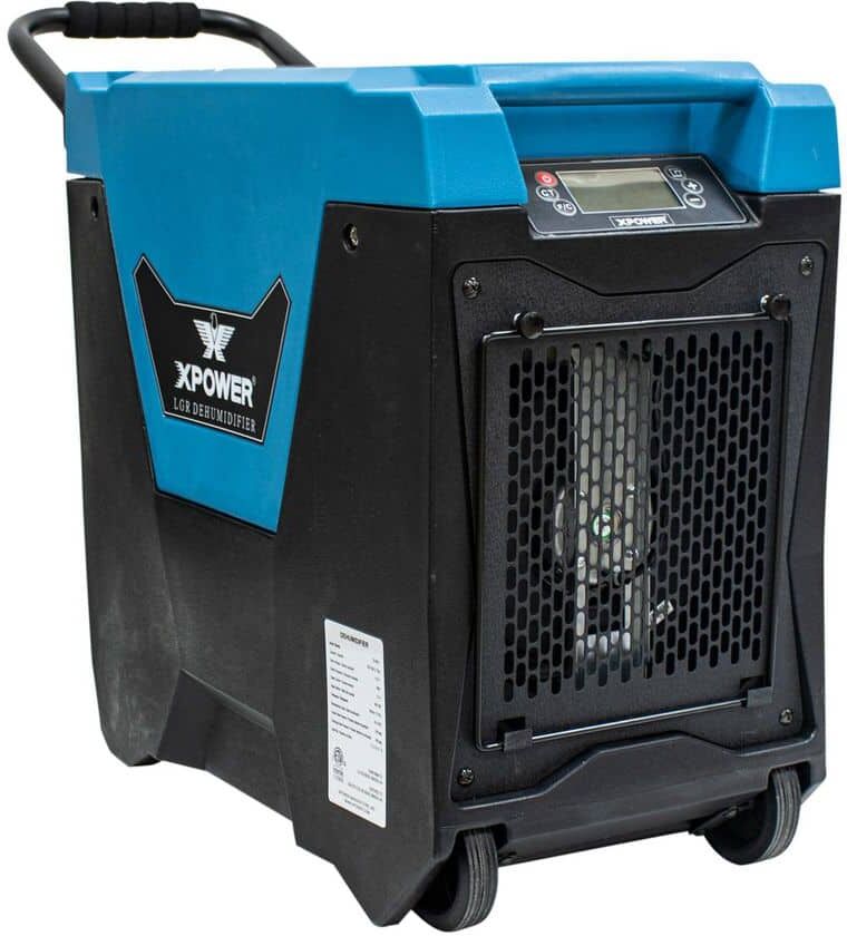 XPOWER 145-Pint LGR Commercial Dehumidifier with Auto Purge Pump, Handle and Wheels for Water Damage Restoration