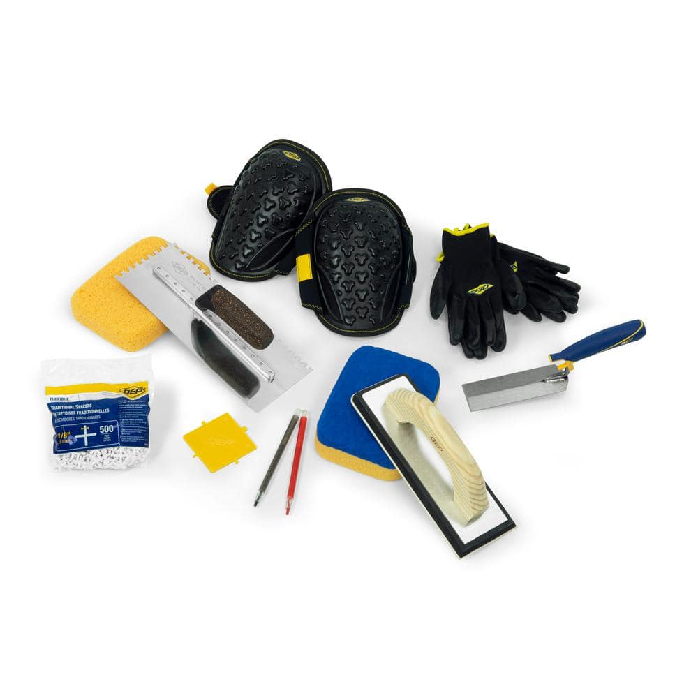 QEP Tile Installation Kit with 1/4 in. x 1/4 in. x 1/4 in. Square-Notch Trowel (10-Piece)