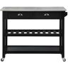 Convenience Concepts American Heritage Black Steel Top Kitchen Cart with Towel Bar