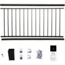 Aria Railing Powder Coated Aluminum Preassembled Deck Railing 36 in. x 8 ft. - Black