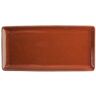 Oneida Cotta Porcelain Red/Orange Rectangular Appetizer Trays 13 in. x 6.25 in. (Set of 12)