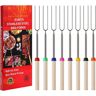 32 in. L Fire Pit Kit Marshmallow Grilling Skewer Kebabs for Camping Hot Dog Campfire Grill (8-Pack)