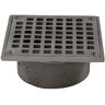 JONES STEPHENS 3-1/2 in. IPS Brass Spud with 5 in. Square Strainer in Brushed Nickel for Shower/Floor Drains