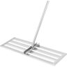 VEVOR Lawn Leveler Tool 17 in. x 10 in. Lawn Leveling Rake with 77 in. Handle Soil Leveling Tool Stainless Steel Leveling Soil