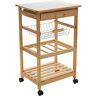 ORGANIZE IT ALL Natural Kitchen Cart with Wine Rack