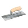 Bon Tool 13 in. x 5 in. Razor Stainless Steel Square End Finish Trowel with Wood Handle and Long Shank