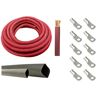 WindyNation 1-0-Gauge 20 ft. Red Welding Cable Kit (Includes 10-Pieces of Cable Lugs and 3 ft. Heat Shrink Tubing)