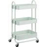 Adrinfly 3-Tier Metal Kitchen Cart in Mint Green with anti-rust properties