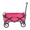 Mac Sports Collapsible Durable Folding Outdoor Garden Utility Wagon Cart in Pink