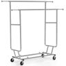 Silver Iron Garment Clothes Rack Double Rods 50 in. W x 65 in. H