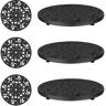 Trademark Innovations 7.75 in. Decorative Cast Iron Metal Trivets (Black, Set of 3)