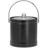 Kraftware 3 Qt. Stitched Black Ice Bucket with Bale Handle