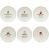 Certified International Christmas Fun Green Sayings Assorted Colors Dessert Plate (Set of 6)