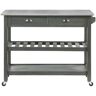 Convenience Concepts American Heritage Wirebrush Dark Gray Steel Top Kitchen Cart with Towel Bar