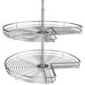 Rev-A-Shelf 2-Shelf Chrome 28 in. Lazy Susan Kidney Shaped Corner Cabinet