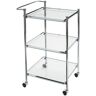 ORGANIZE IT ALL Tempered Glass Rolling Serving Cart