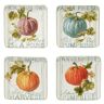 Certified International Autumn Harvest Multicolored Earthenware Canape Plate Square (Set of 4)