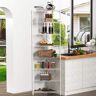 FUNKOL 8 Layers Triangles Metal Shelf for Storing Kitchen, Bathroom Items, 20 in. L x 20 in. W x 82 in. H-White