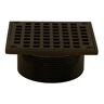 JONES STEPHENS 3-1/2 in. IPS Brass Spud with 5 in. Square Strainer in Oil Rubbed Bronze for Shower/Floor Drains