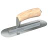 Bon Tool 16 in. x 3 in. Razor Stainless Steel Round End Pool Trowel with Wood Handle and Short Shank