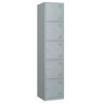 Mlezan 5-Tier Metal Locker with Keys for Employees Staff Gym Storage 17 in. D x 15 in. W x 71 in. H in Grey