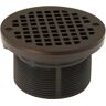 JONES STEPHENS 3-1/2 in. IPS PVC Drain Spud with 5 in. Round Oil Rubbed Bronze Strainer for Floor Drains