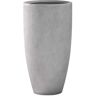 13.39 in. x 23.62 in. Round Natural Finish Lightweight Concrete & Fiberglass IndoorOutdoor Tall Planter w/Drainage Hole