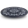 GG COLLECTION Gray Washed Metal Inlay Lazy Susan