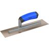 Bon Tool 12 in. x 5 in. Golden Stainless Steel Square End Finish Trowel with Comfort Wave Handle and Long Shank