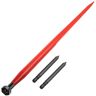 VEVOR 49 in. 1-3/4 in. Hay Bale Spear Spike Garden Forks 3000 lbs. with 2 Stabilizer Spears Conus 2, Red Coated