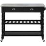 Convenience Concepts French Country Black Steel Top Kitchen Cart with Towel Bar