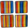 Certified International Sierra 4-Piece Seasonal Multicolored Earthenware 6 in. Canape Plate Set (Service for 4)