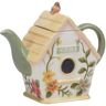 Certified International Nature's Song 4-Cup Multicolored Earthenware 3-D Birdhouse Teapot