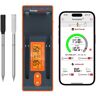 ThermoPro 2-Probe 500 ft. Truly Wireless Meat Thermometer, Red, Bluetooth Meat Thermometer for Grilling and Smoking