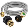 6 ft. Propane Hose Adapter 1 lb. to 20 lbs. Propane Tank Adapter with Gauge