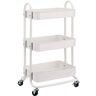 Adrinfly 3-Tier Metal Kitchen Cart in White with anti-rust properties