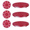 Trademark Innovations 7.75 in. Decorative Cast Iron Metal Trivets (Red, Set of 3)