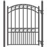 ALEKO Paris Style 4 ft. x 5 ft. Black Steel Pedestrian Fence Gate