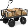 Best Choice Products 3 cu.ft. Grey Steel Garden Wagon Garden Cart with Removable Sides, Handle