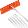 VEVOR Snow Roof Rake 25 in. Plastic Blade Snow Removal Tool 21 ft. Reach Aluminium Handle Superior Roof Shovel